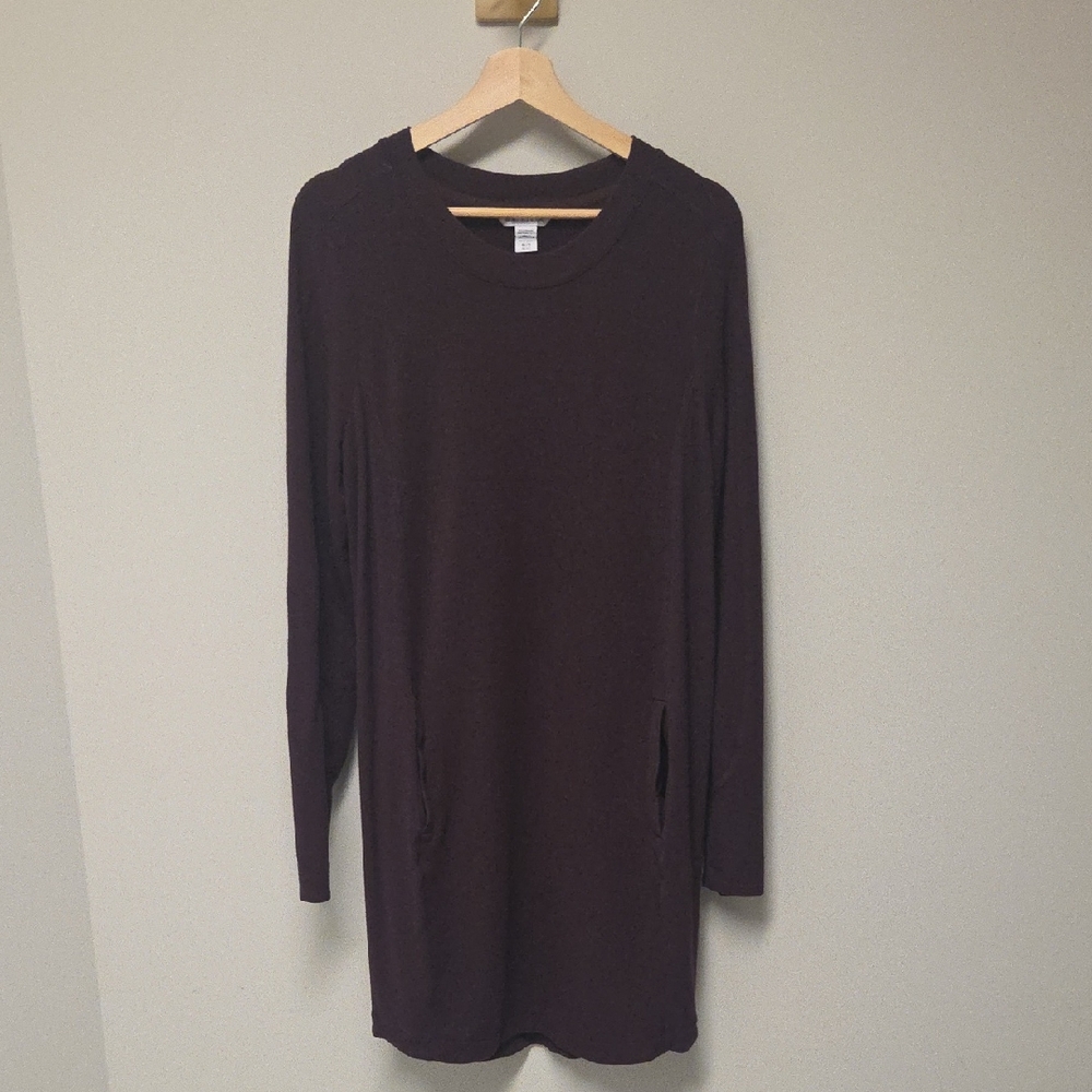 Athleta Coaster Luxe Sweatshirt Dress, Women's Medium Tall (MT), Maroon
